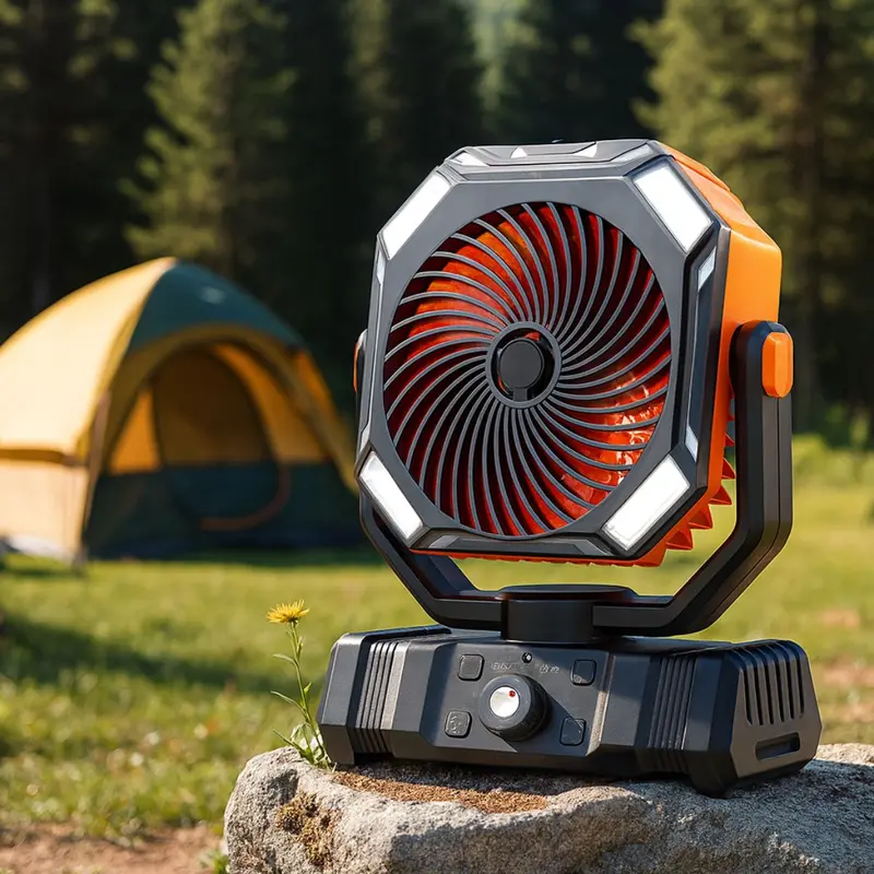 Portable Rechargeable Oscillating Fan – Outdoor/Camping Fan With Led Light, Mist Humidifier & 10000Mah Power Bank 1