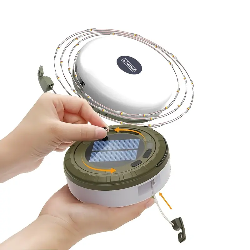 Portable Solar-Powered Led Lamp – 10 M Range With Integrated Rgb Led Strip (3000K Warm White) 1