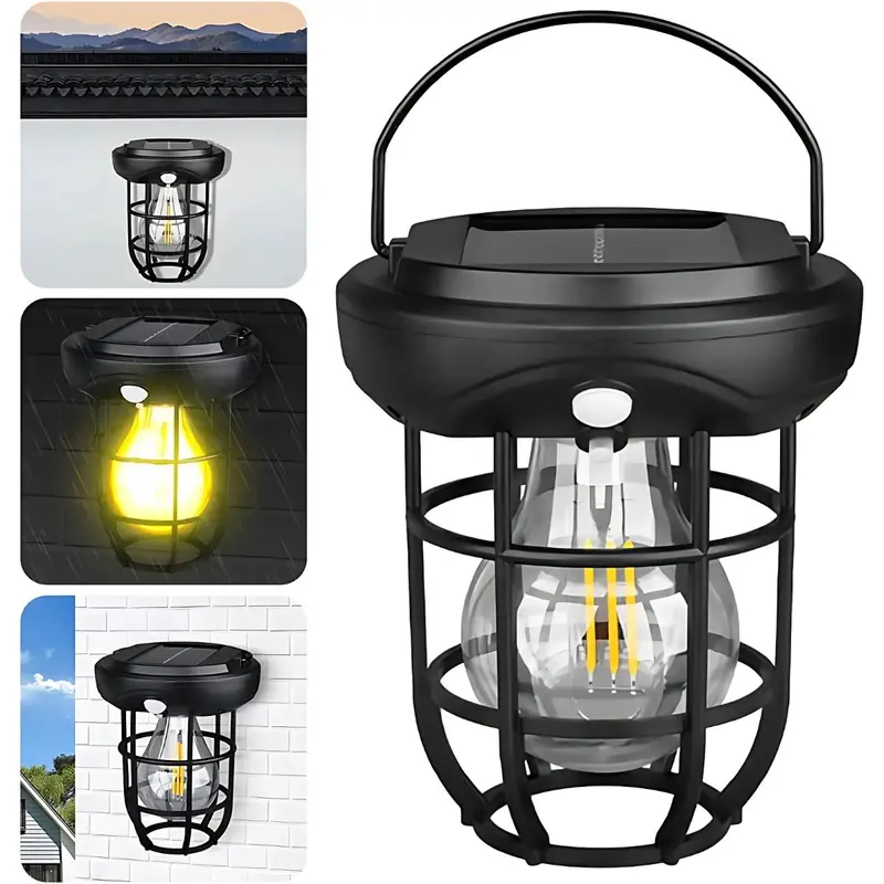 Portable Solar-Powered Led Lamp With Motion Sensor – Outdoor Hanging Light With Built-In Solar Panel 1