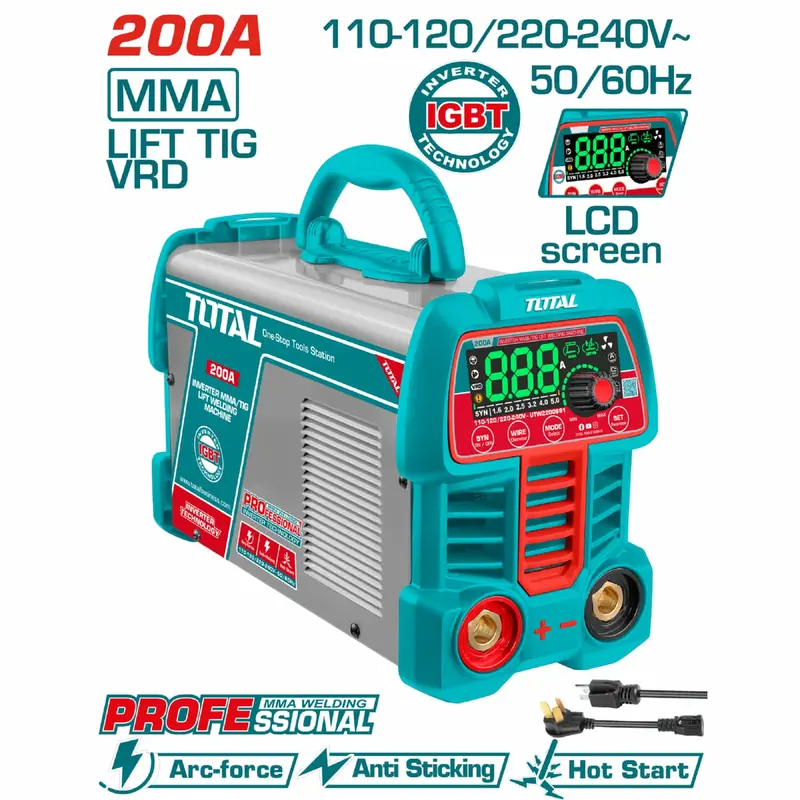 Professional Heavy-Duty Inverter Welder – 200A, 60% Duty Cycle, Dual Voltage (110–240V) 1