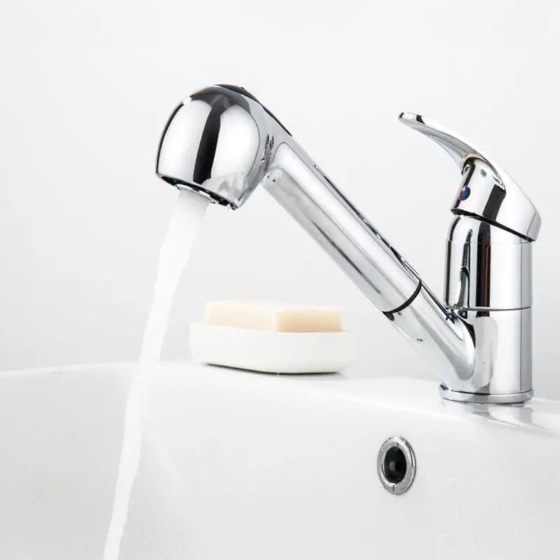 Pull-Out Kitchen Faucet With Flexible Hose – Chrome-Finished Sink Tap With High-Arc Spout 1