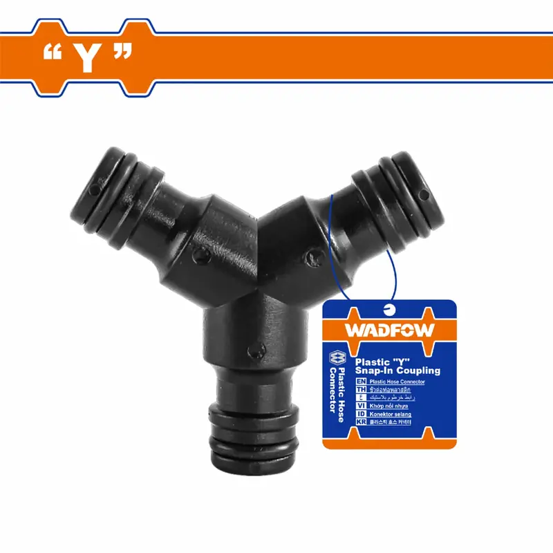 Quick-Connect Y-Shaped Plastic Water Hose Connector – Dual Outlet Fitting 1