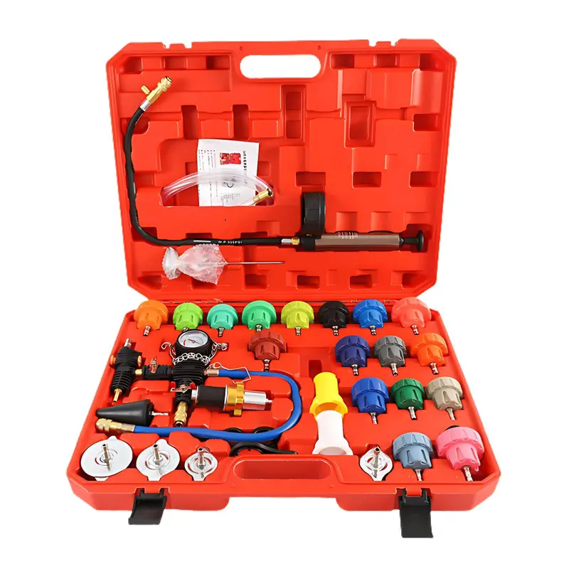 Radiator Pressure Tester Kit – 34-Piece Universal Leak Detection Set With Adapters & Gauge 1