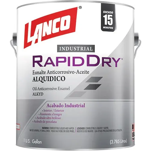 Rapid-Dry Black Anti-Corrosion Paint – 1-Gallon Can, Lanco Brand 1