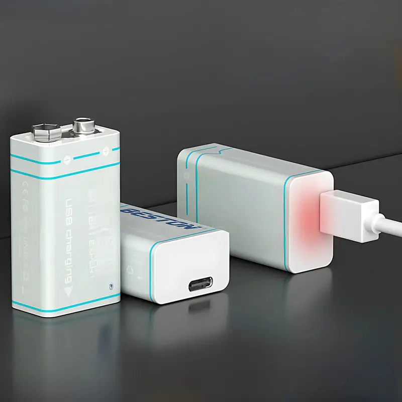 Rechargeable 9V Battery – Usb-C Charging, 1000 Mah Capacity, 600+ Cycle Lifespan 1