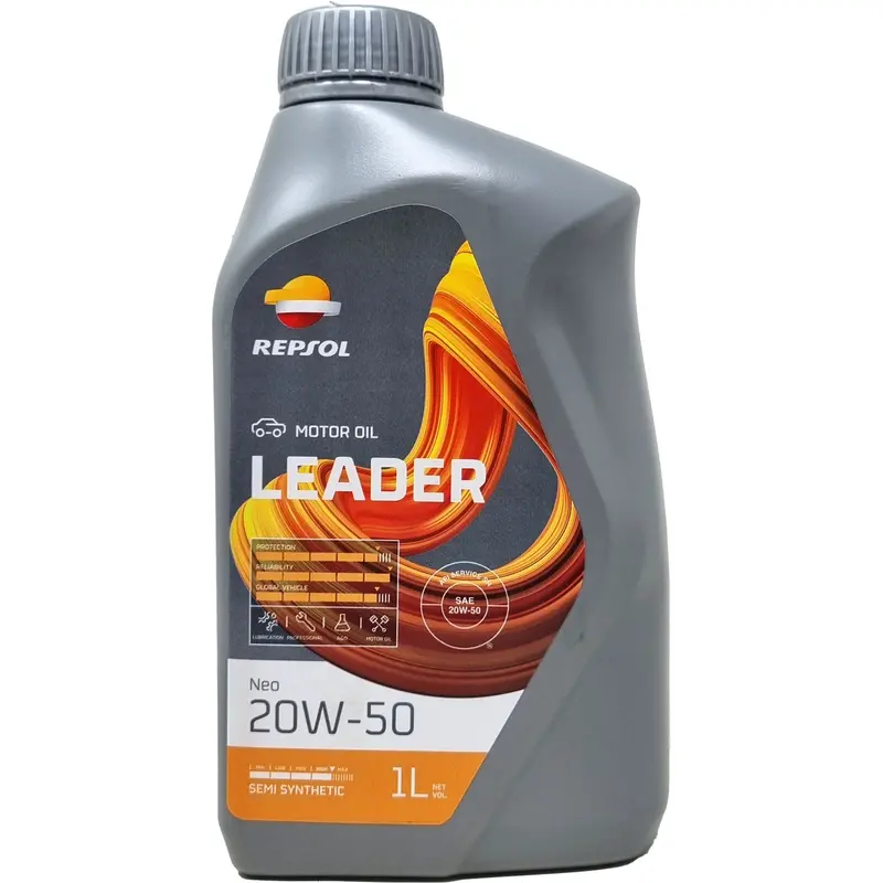 Repsol Semi-Synthetic Engine Oil 20W-50, 1L – Compatible With Gasoline And Natural Gas Motors 1