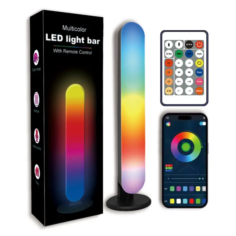 Rgb Led Light Bar With Music Sync – 26X4 Cm Remote-Controlled Ambient Strip Light (10X1.5 Inch) 1
