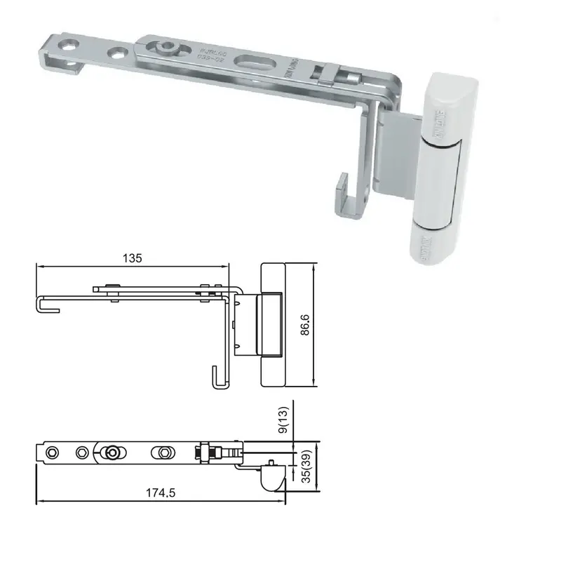 Right-Hand Top Hinge For Interior-Opening Upvc Casement Windows – White Finish 1