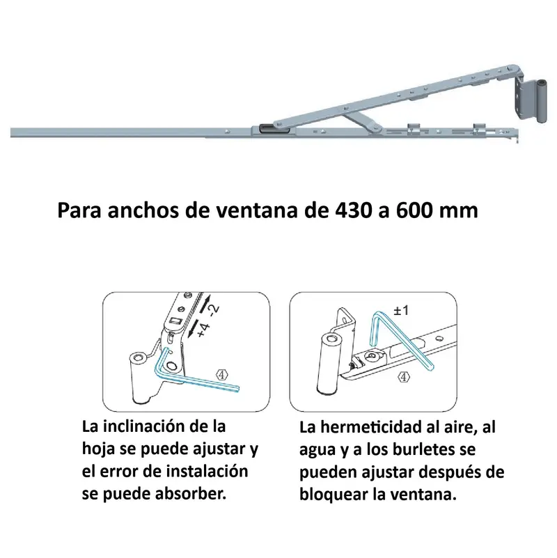 Right-Side Crank Arm Hinge For Tilt-And-Turn Windows: Supports Frame Widths Up To 600 Mm 1