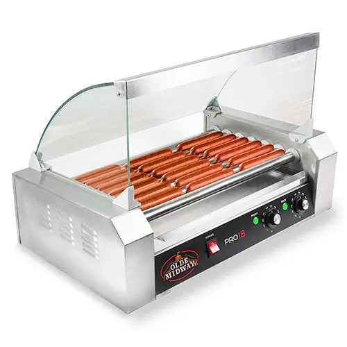 Rotating Hot Dog Grill With Built-In Warmer – 950W, 110V/50–60Hz, 23″W × 13″D, 1-Year Warranty 1