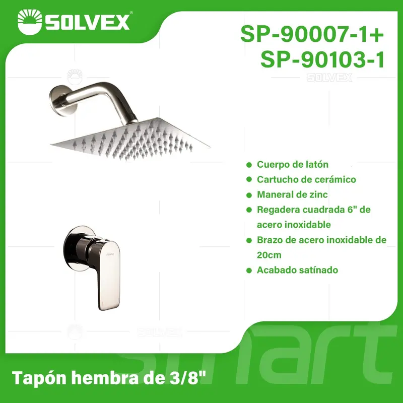 Satin-Finish Recessed Shower System With Oval Monocommand Mixer And 6-Inch Rain Showerhead 1