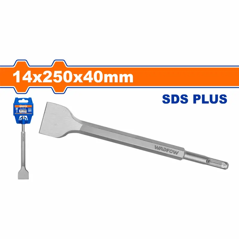Sds-Plus Point Chisel – 14 × 250 × 40 Mm Cr-V Steel With Sandblasted Surface 1