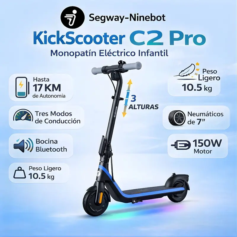 Segway Ninebot C2 Pro Electric Kick Scooter – Kids’ Model With 17Km Range 1