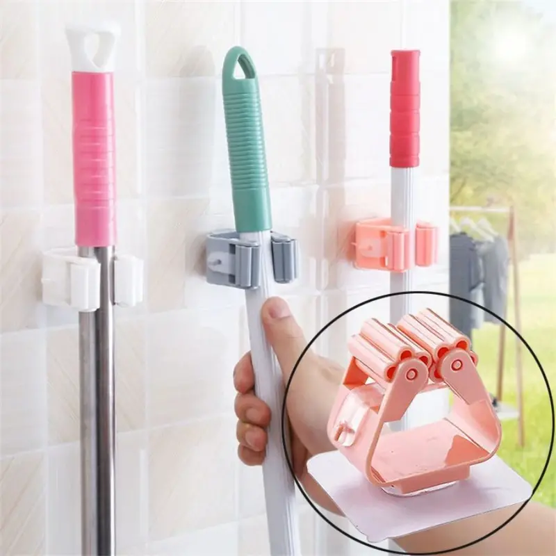 Self-Adhesive Wall-Mount Hook Organizer For Brooms And Mops 1