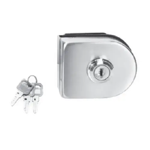 Semicircular Single-Door Lock – No Drilling Required (8–12 Mm Glass), Satin Finish 1