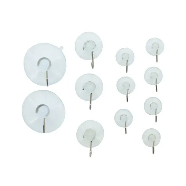 Set Of 12 Suction Cup Hooks For Walls And Glass 1