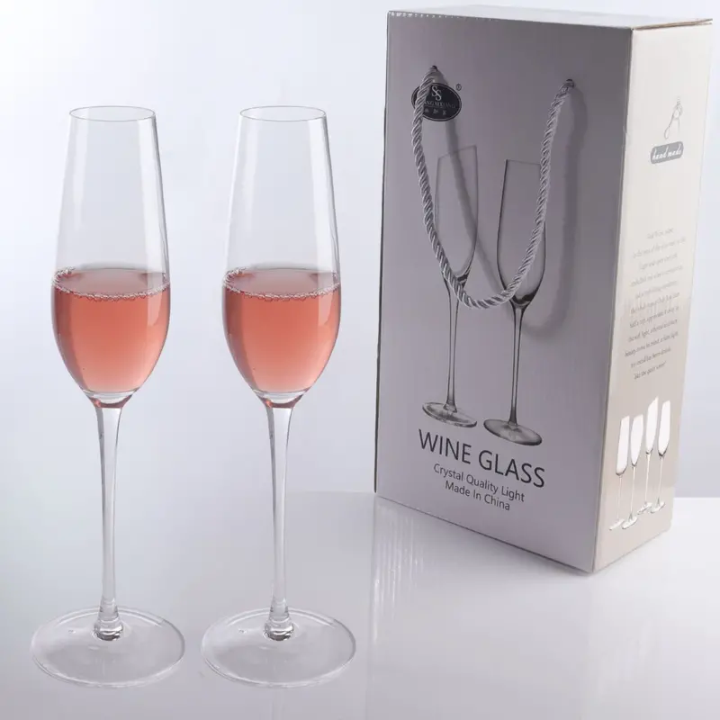 Set Of 2 Champagne Flutes – 205Ml Crystal Stemware 1