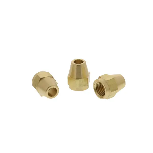 Short Bell-Type Flare Nuts – #41 Size, Brass Construction For High-Pressure Gas Line Applications 1