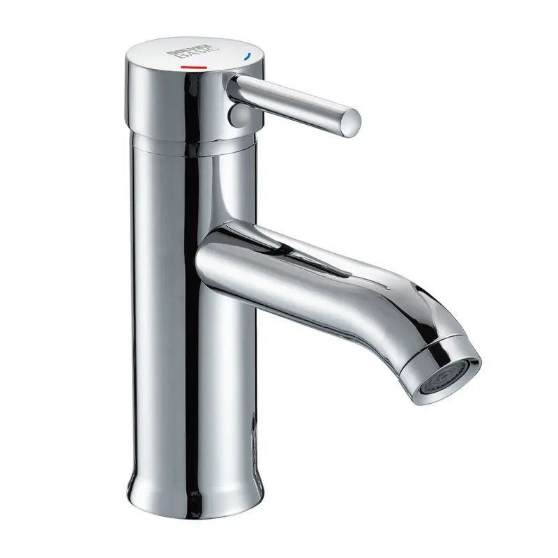 Single-Handle Chrome Bathroom Faucet With Ceramic Cartridge And Stainless Steel Spout 2