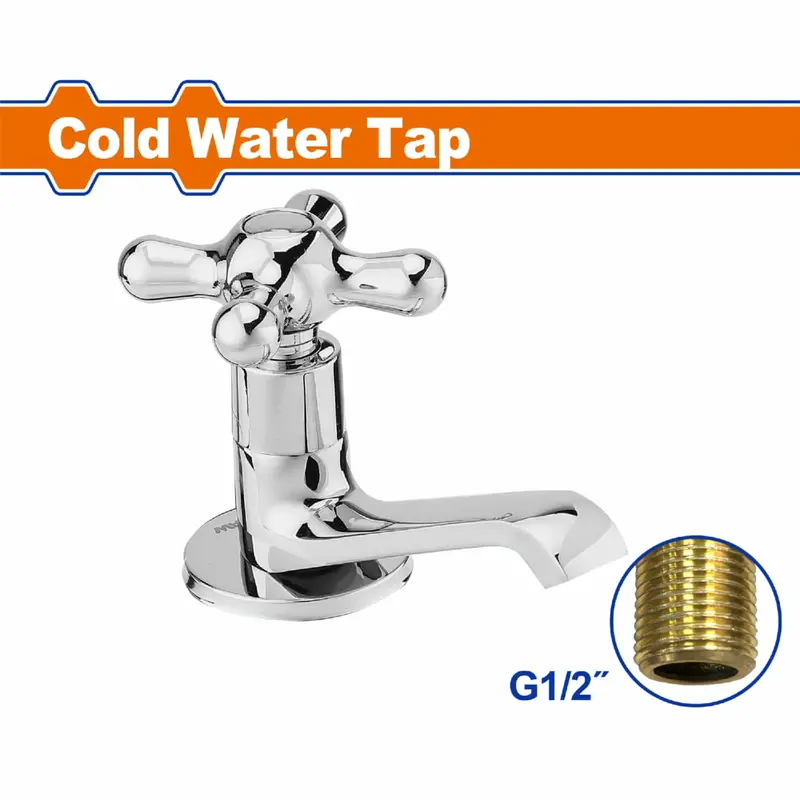Single-Handle Cold Water Faucet For Bathroom Sink – Brass And Stainless Steel Construction 1
