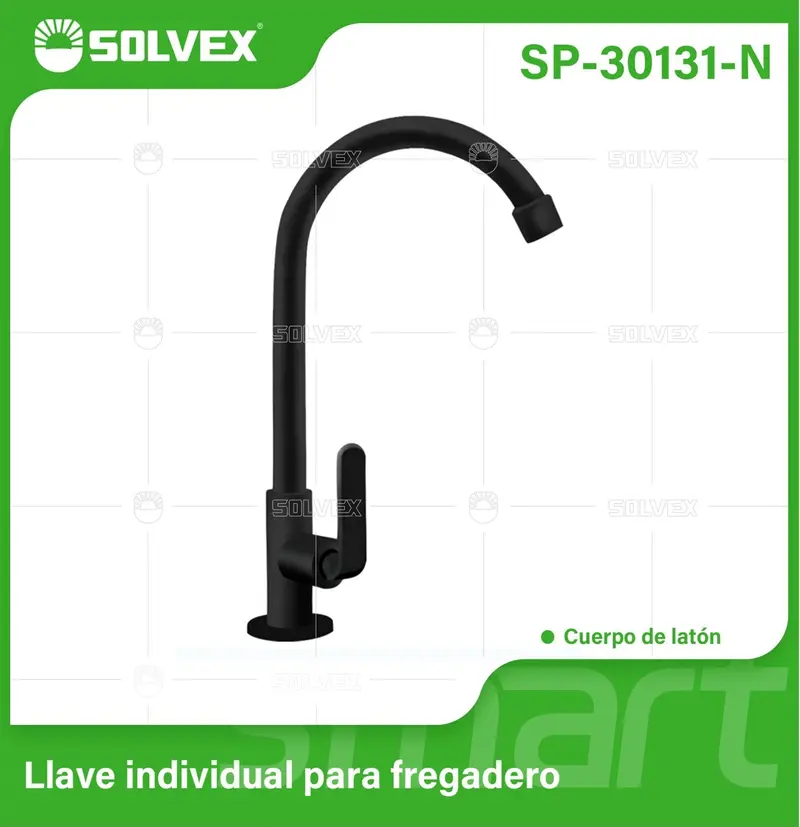 Single-Kitchen Faucet In Chrome-Plated Brass With Tall High-Arc Spout – Matte Black Finish 1