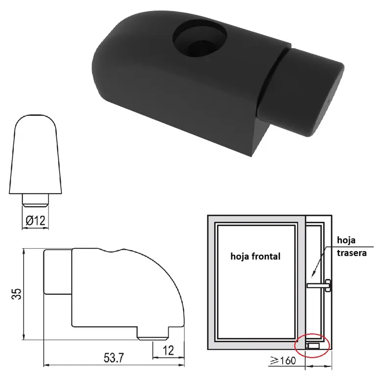 Sliding Sash Anti-Collision Stop For Upvc Doors And Windows 1