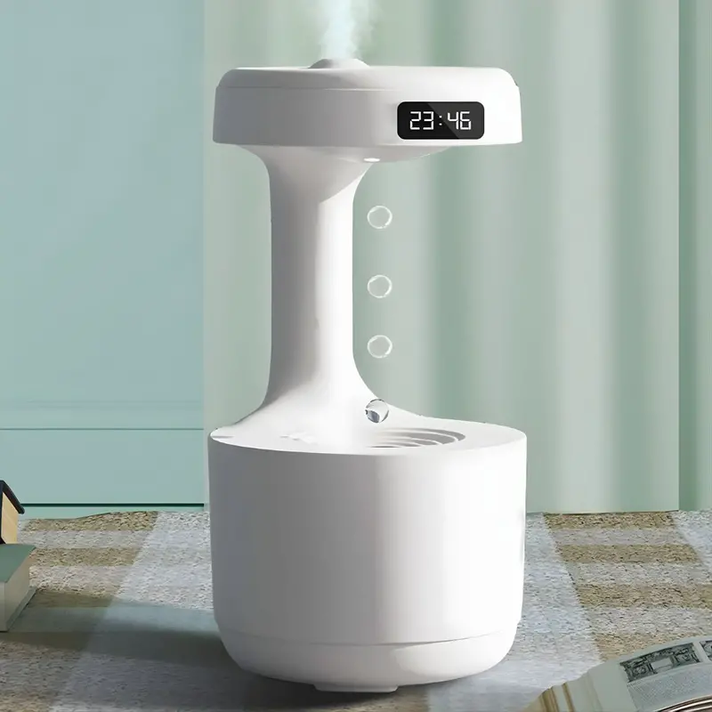 Smart Led Humidifier With Floating Droplet Display – Usb-Rechargeable, 800Ml Water Tank 1
