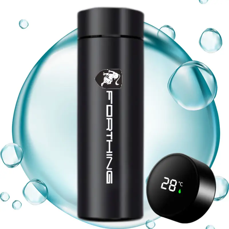 Smart Temperature-Display Vacuum Thermos – Stainless Steel Insulated Water Bottle By Forthing 1