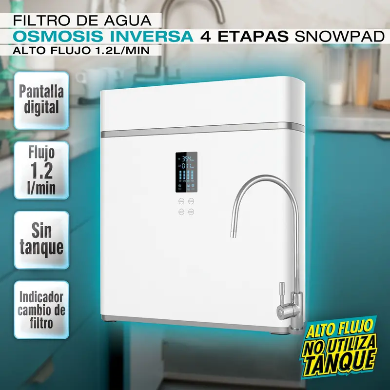 Snowpad 4-Stage High-Flow Ro System – 1.2 L/Min Output, Reverse Osmosis Water Purifier 1