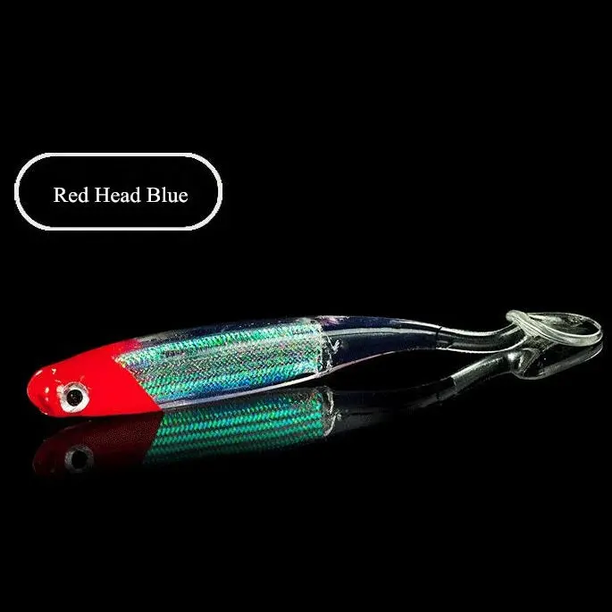 Soft Plastic Frog Bait – 10.5 Cm, Blue Body With Red Head (5-Pack) 1