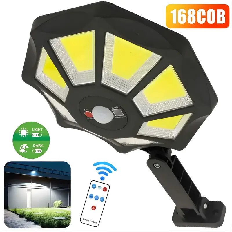 Solar Led Outdoor Spotlight – Motion-Activated, Remote-Controlled, Ip65 Waterproof Garden Or Wall Light 1