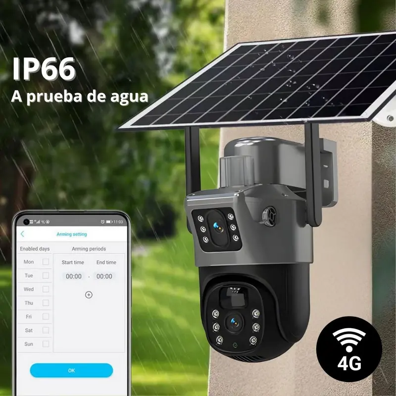 Solar-Powered 4G Security Camera – Dual-Lens, 30M Night Vision, Ip66 Waterproof, 12000Mah Battery 1