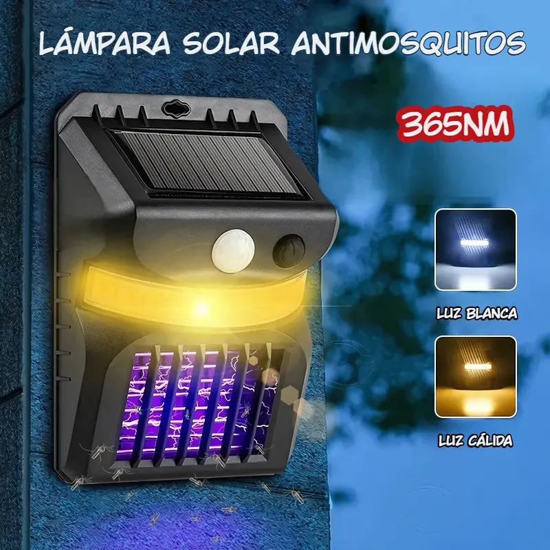 Solar-Powered Mosquito Repellent Lamp – 26-Led Motion-Sensing Outdoor Light With Warm/White Modes & Insect Trap 1