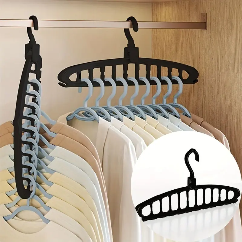 Space-Saving Closet Hanger – Slim Black Garment Organizer For Shirts, Pants, And Skirts 1