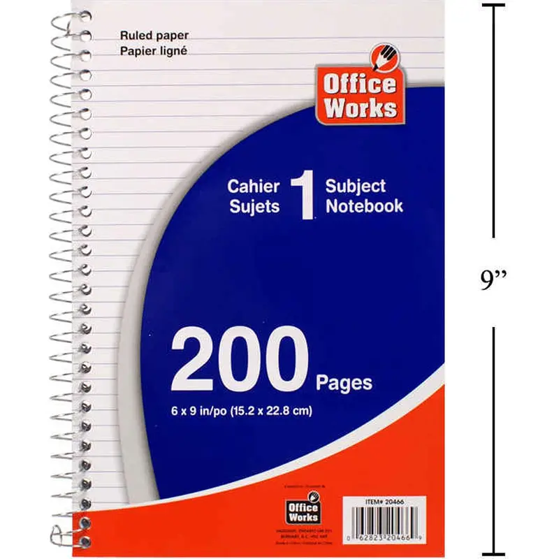 Spiral-Bound Notepad – 200 Pages, 6" X 9", Lined Writing Surface 1
