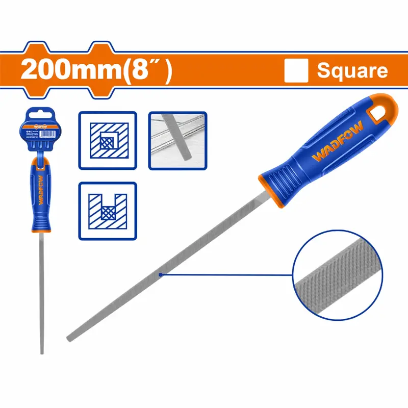 Square File For Steel – 200 Mm, T12 High-Carbon Steel, Flat Rasp 1