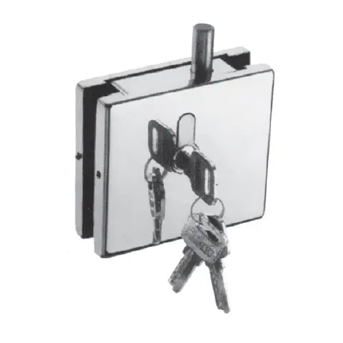 Square Glass Door Lock – Polished Finish 1