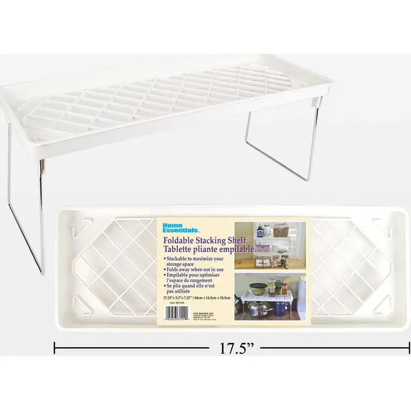 Stackable Foldable Shelf Organizer, 17.25 × 5.5 × 7.25 Inches 1