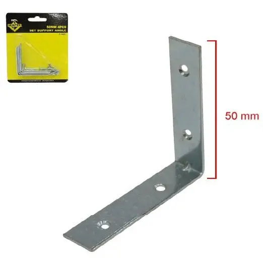 Stainless Steel 90-Degree Angle Bracket Set – 50Mm Size, 4-Piece Pack 1