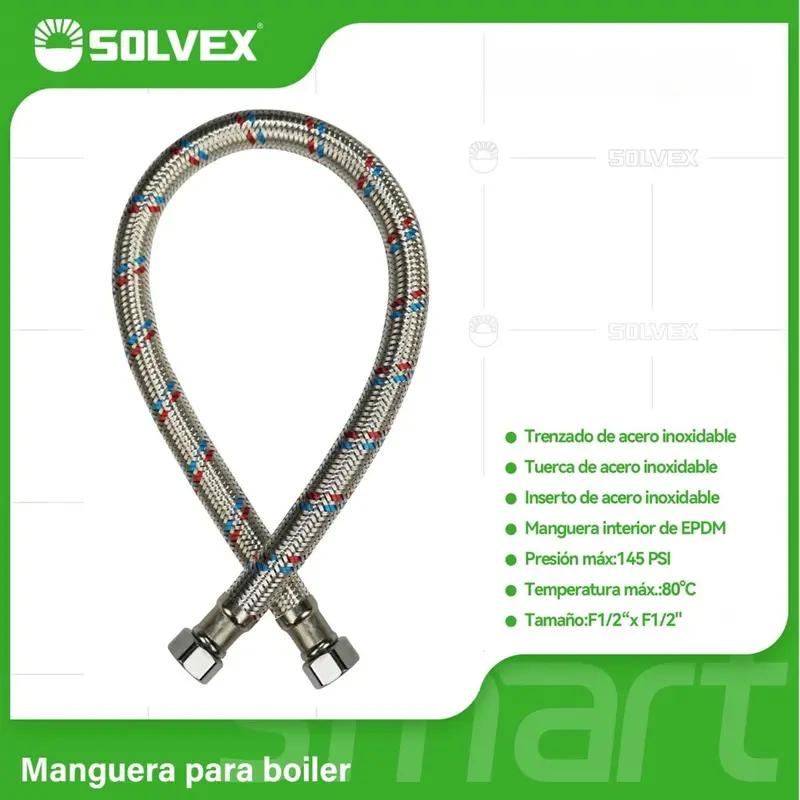 Stainless Steel Braided Boiler Supply Hose – 1/2" Fip X 1/2" Fip 1