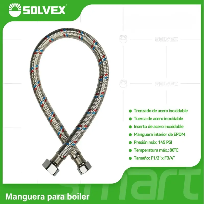 Stainless Steel Braided Boiler Supply Hose – 1/2" Fip X 3/4" Fip 1