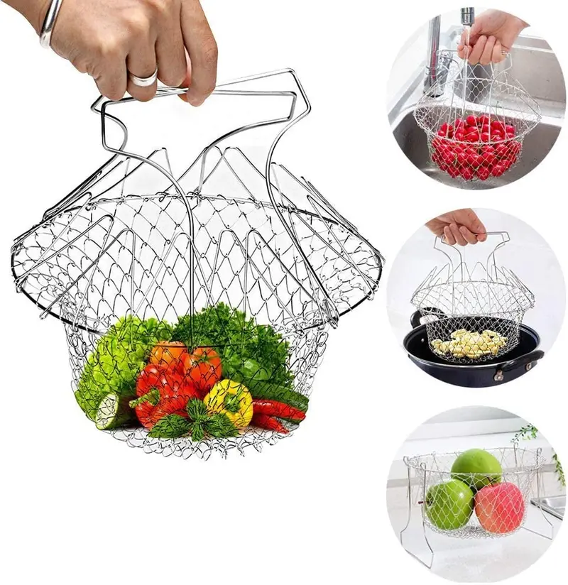 Stainless Steel Collapsible Multipurpose Basket – 23.5 X 9.5 Cm 1