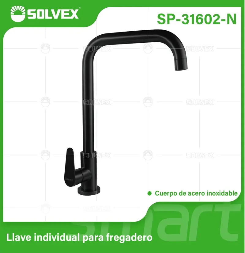 Stainless Steel Kitchen Faucet: Matte Black Single-Handle Sink Tap For Prep Areas 1