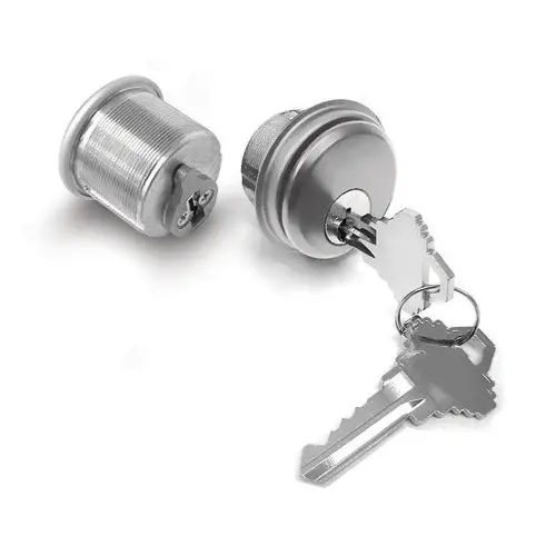 Standard Mortise Cylinder – 1-5/32", Brushed Silver Finish (2 Keys Included, Sold In Pairs) 1