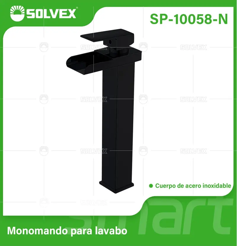 Tall-Profile Bathroom Faucet: Matte Black Single-Handle Basin Mixer For Hot/Cold Water 1