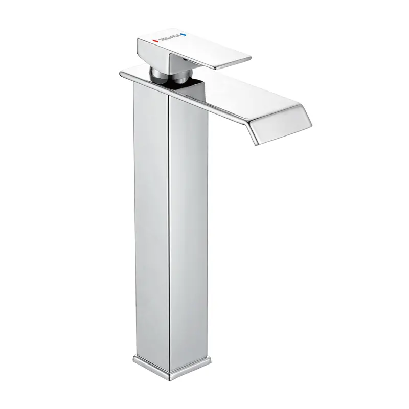 Tall-Profile Bathroom Faucet: Polished Chrome Single-Handle Basin Mixer For Hot/Cold Water 2