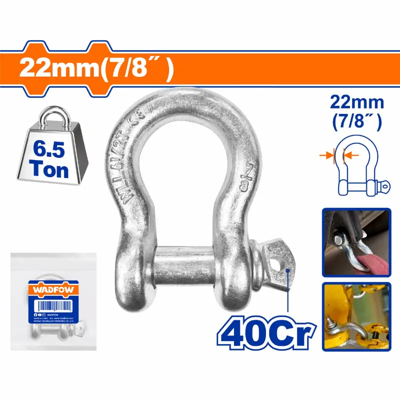 Threaded Anchor Shackle – 7/8", Grade 40Cr, 6.5-Ton Capacity 1