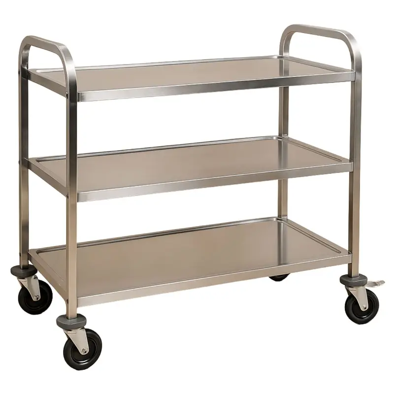 Three-Tier Stainless Steel Service Trolley With Casters 1