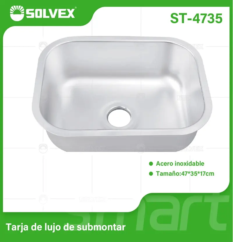 Top-Mount Compact Kitchen Sink – 47X35X17Cm, Brushed Stainless Steel 1