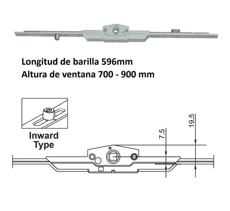 Transmission Bar For Tilt-And-Turn Upvc And Aluminum Windows (Height Range: 701–900 Mm) 1